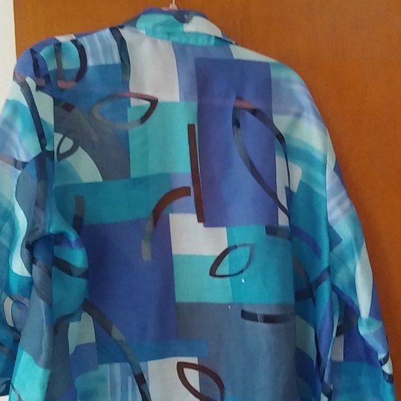 Bamboo traders shades of blue burnout blouse - Picture 3 of 3
